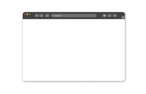 Empty browser window on white background. Empty web page mockup with toolbar Stock Illustration