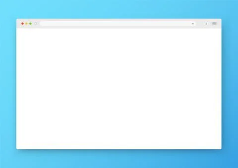 An empty browser window in white on a blue background. イラスト素材