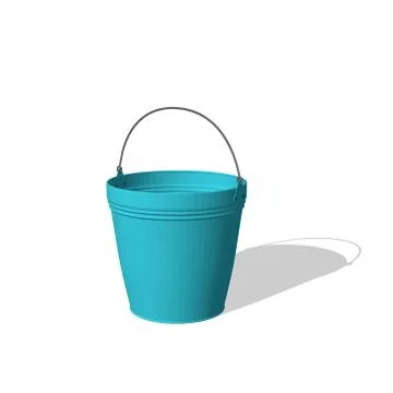 Empty bucket. 3d Vector illustration. イラスト素材