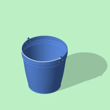 Empty bucket. 3d Vector illustration.3d isometric style. 스톡 일러스트