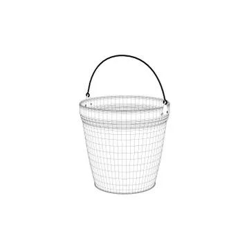 Empty bucket. 3d Vector outline illustration. 스톡 일러스트