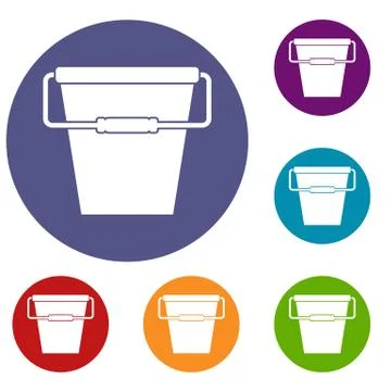 Empty bucket icons set Stock-Illustration