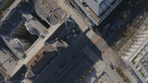Empty Budapest during COVID coronavirus in Hungary - drone 4K Vídeo Stock 128230891