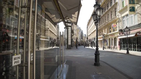 Empty Budapest, Hungary, Europe, because of the coronavirus, covid19. Stock Footage 129192985