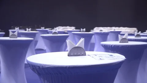 Empty buffet tables Stock Footage 116679521