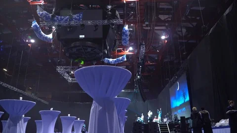 Empty buffet tables Stock Footage 116681230