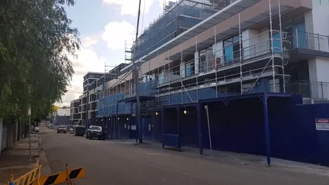 Empty Building Site Pan Across 库存影片 82764487