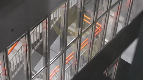 Empty Building with Stairs, High Angle Shot Stock Footage 304132881