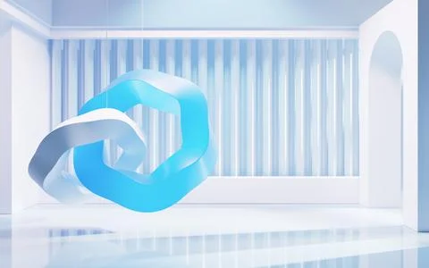 Empty building structure with creative curve geometries, 3d rendering. Ilustración de archivo