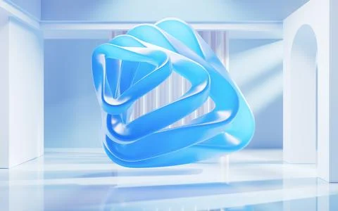 Empty building structure with creative curve geometries, 3d rendering. Ilustración de archivo