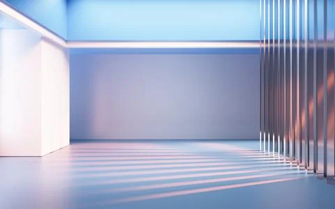 Empty building structure with creative geometries, 3d rendering. Ilustración de archivo