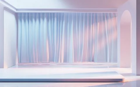 Empty building structure with creative geometries, 3d rendering. Ilustración de archivo