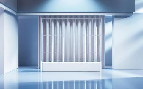 Empty building structure with creative geometries, 3d rendering. Stock Illustration