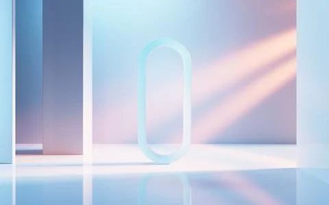 Empty building structure with creative geometries, 3d rendering. Ilustración de archivo