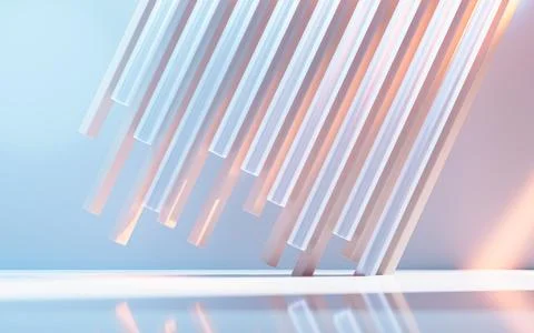 Empty building structure with creative geometries, 3d rendering. Ilustración de archivo