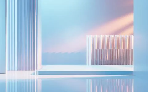Empty building structure with creative geometries, 3d rendering. Ilustración de archivo