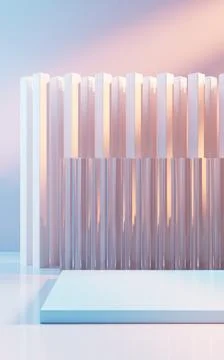 Empty building structure with creative geometries, 3d rendering. Ilustración de archivo