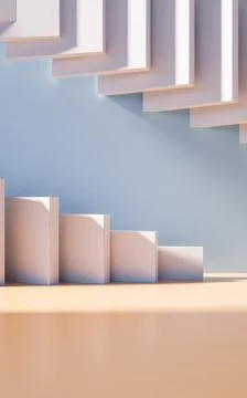 Empty building structure with geometric structure, 3d rendering. Ilustración de archivo