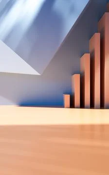 Empty building structure with geometric structure, 3d rendering. Ilustración de archivo