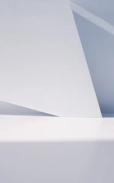 Empty building structure with geometric structure, 3d rendering. Ilustración de archivo