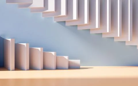 Empty building structure with geometric structure, 3d rendering. Ilustración de archivo