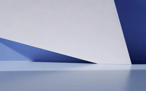 Empty building structure with geometric structure, 3d rendering. Ilustración de archivo