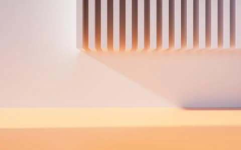 Empty building structure with geometric structure, 3d rendering. Ilustración de archivo