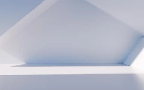 Empty building structure with geometric structure, 3d rendering. Ilustración de archivo