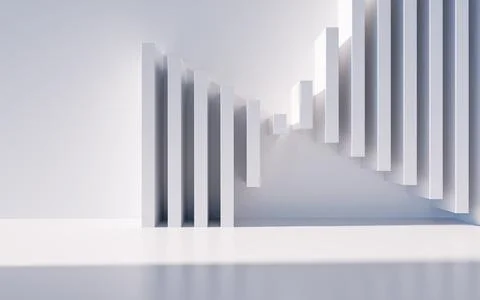 Empty building structure with geometric structure, 3d rendering. Ilustración de archivo