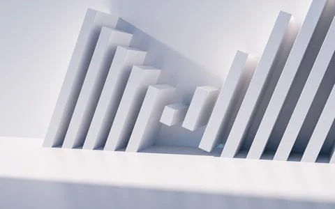 Empty building structure with geometric structure, 3d rendering. Ilustración de archivo