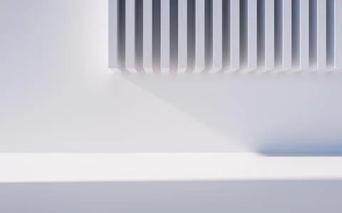 Empty building structure with geometric structure, 3d rendering. Stock Illustration