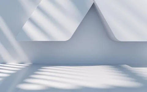 Empty building structure with geometric structure, 3d rendering. Ilustración de archivo