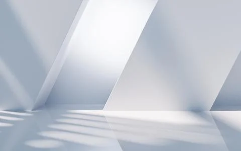 Empty building structure with geometric structure, 3d rendering. Ilustración de archivo