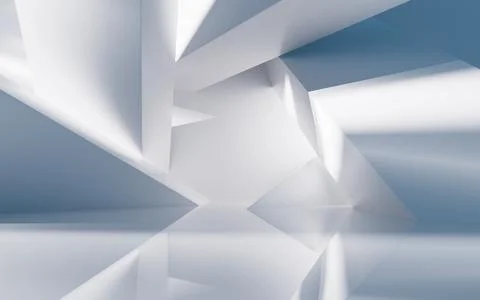 Empty building structure with geometric structure, 3d rendering. Fotos de archivo