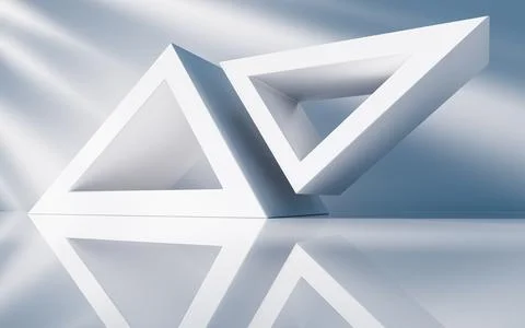 Empty building structure with geometric structure, 3d rendering. Fotos de archivo