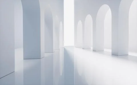 Empty building structure with geometric structure, 3d rendering. Fotos de archivo