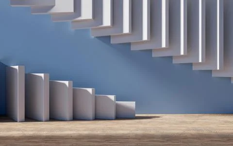 Empty building structure with wood floor, 3d rendering. Ilustración de archivo