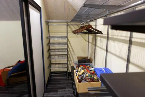 Empty built-in closet for things. Stock Photos