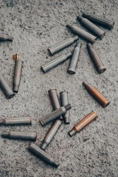 Empty bullet cartridges Stock Photos