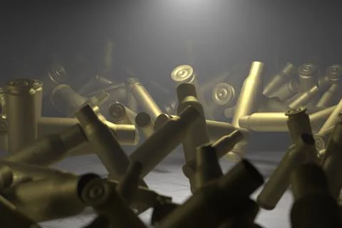Empty bullet shells illuminated Stock Illustration