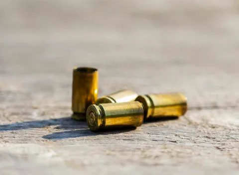 Empty bullet shells Stock Photos