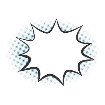 Empty burst speech bubble with copy space on halftone background Stock Illustration