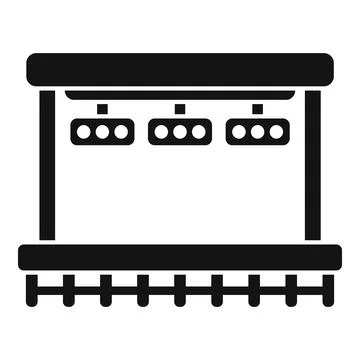 Empty bus stop with electronic timetable showing arrival time at night Stock Illustration