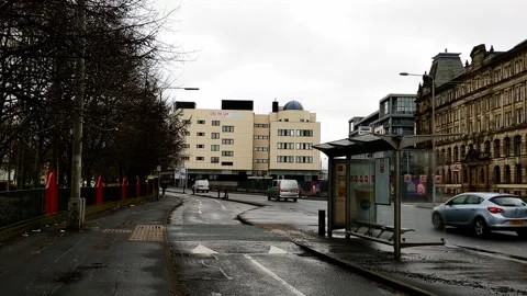 An empty bus stop Stock Footage 171799217