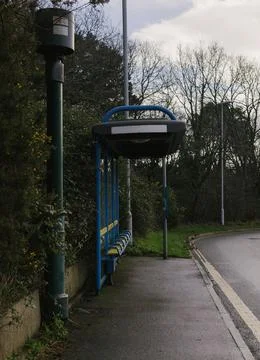 The empty bus stop Stock Photos