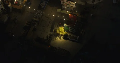 Empty Bushwick beer garden during Covid-19 pandemic Stock Footage 127555817