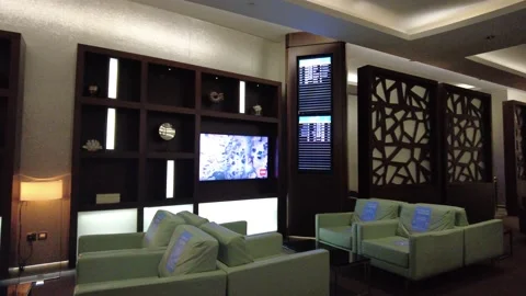 Empty Business Class Lounge Stock Footage 152913793