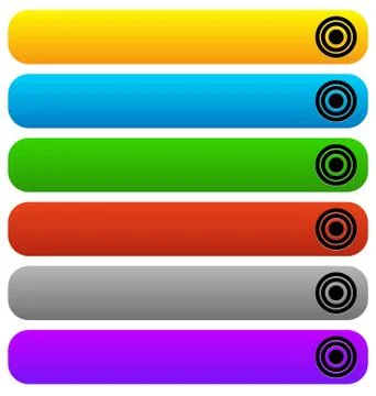 Empty button, banner backgrounds, horizontal rectangles with rounded corners  Illustrazione stock