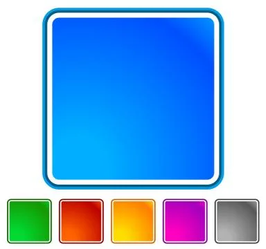 Empty button, icon background in 6 colors Stock Illustration