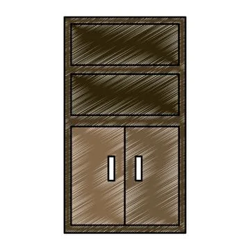 Empty cabinet isolated scribble Stock Illustration